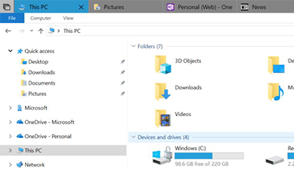 Neue Features für Windows 10 in Betaphase gestartet: Sets und Explorer-Tabs
